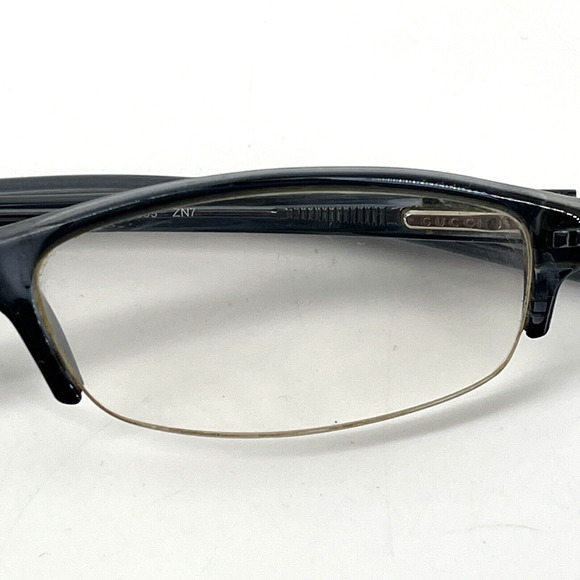 GUCCI GG 1505 ZN7 Eyeglass Frames Italy Half Rim 140 Clear Black Frame Side Logo - Picture 9 of 16